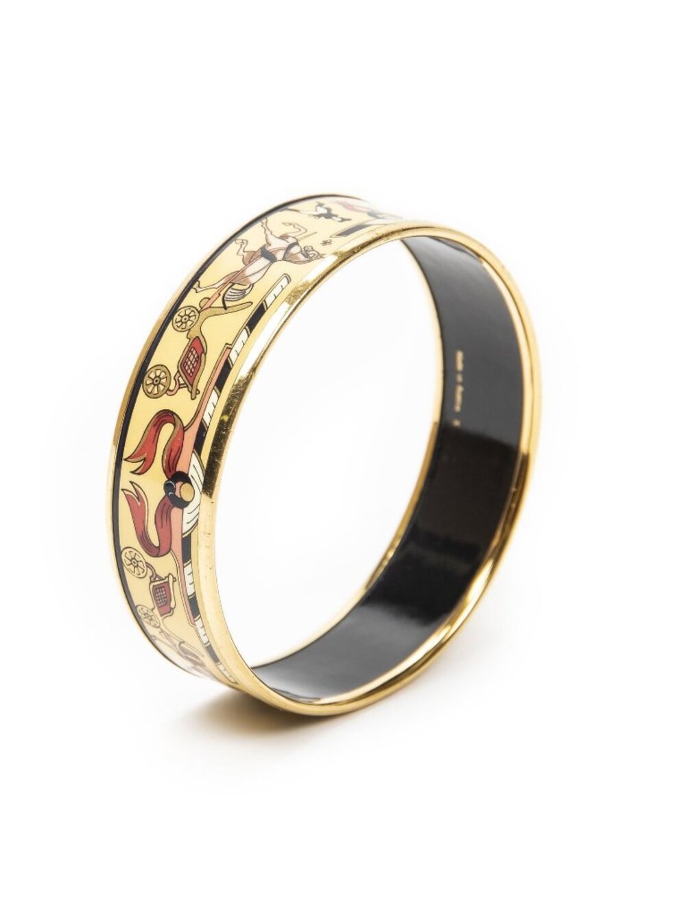 Hermes Enamel Bangle Yellow Plating Bracelet